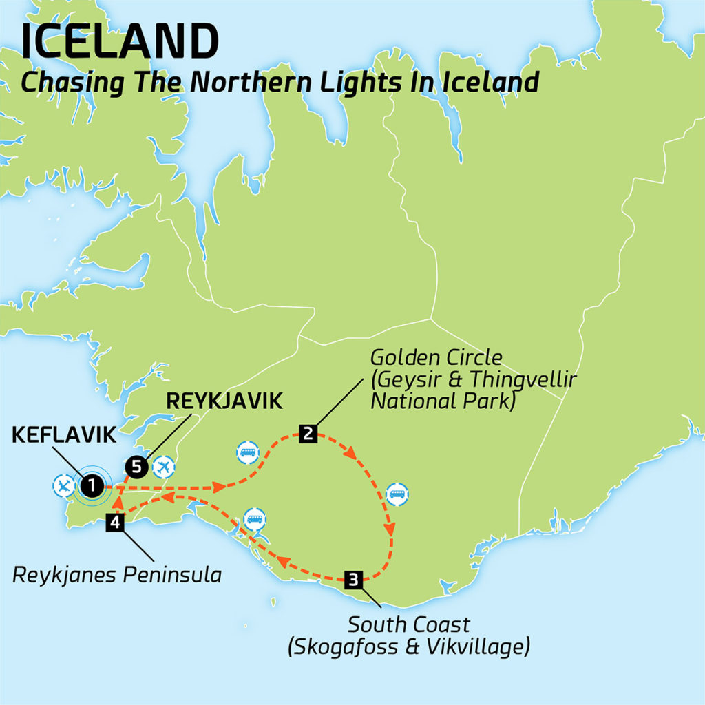 Iceland - Map of Chasing the Northern Lights