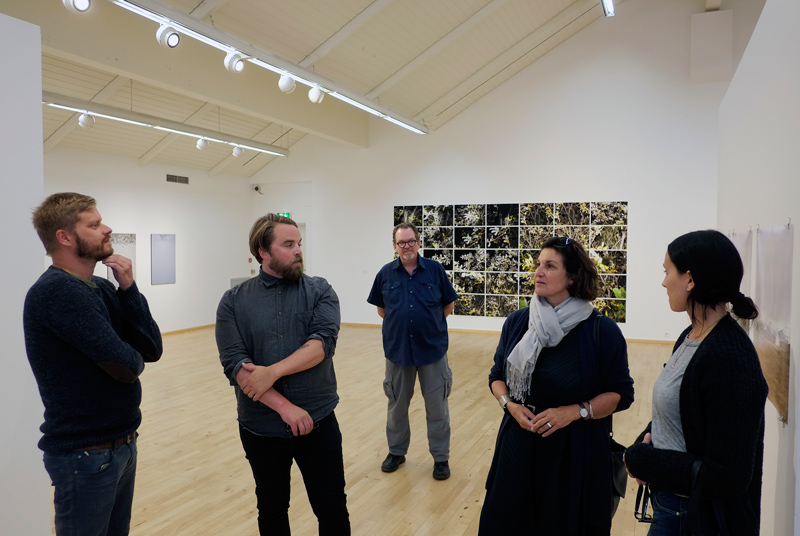Iceland PhotoWorkshop in 2015 - Students reviewing work at hall
