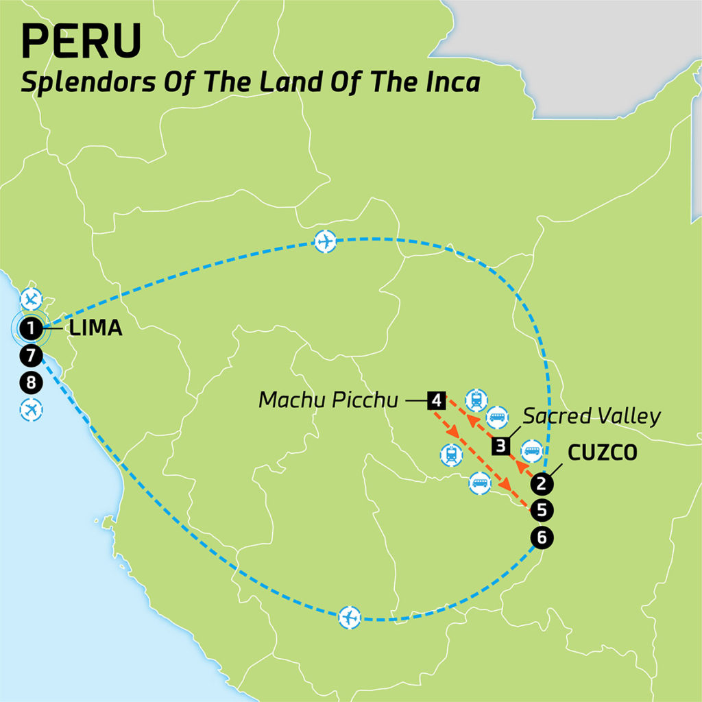 Map of SPLENDORS OF THE LAND OF THE INCA