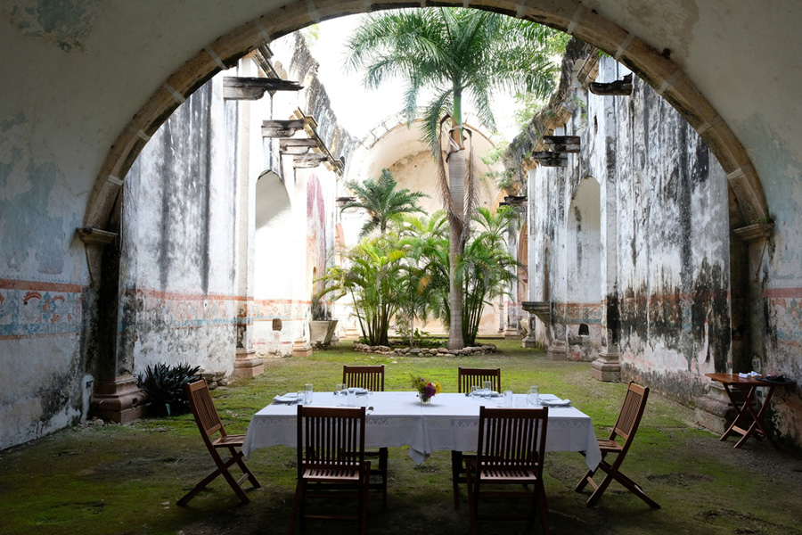 Splendors of the Yucatan - Unique patio ready for dinner